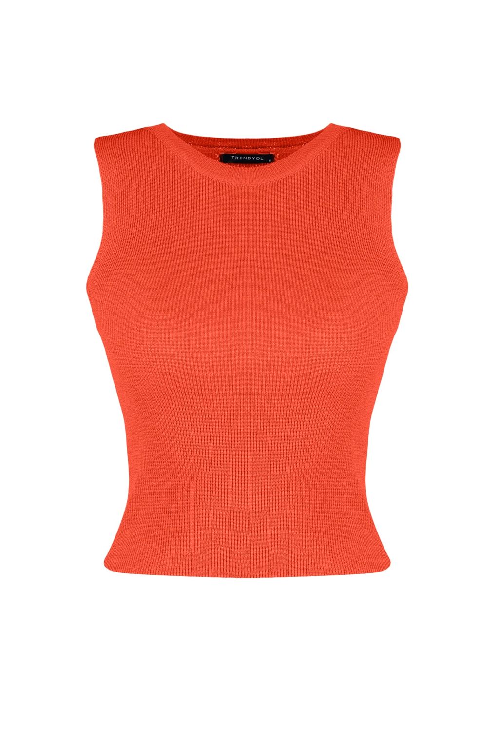 Turuncu Bisiklet Yaka Crop Bluz TWOSS21BZ0098