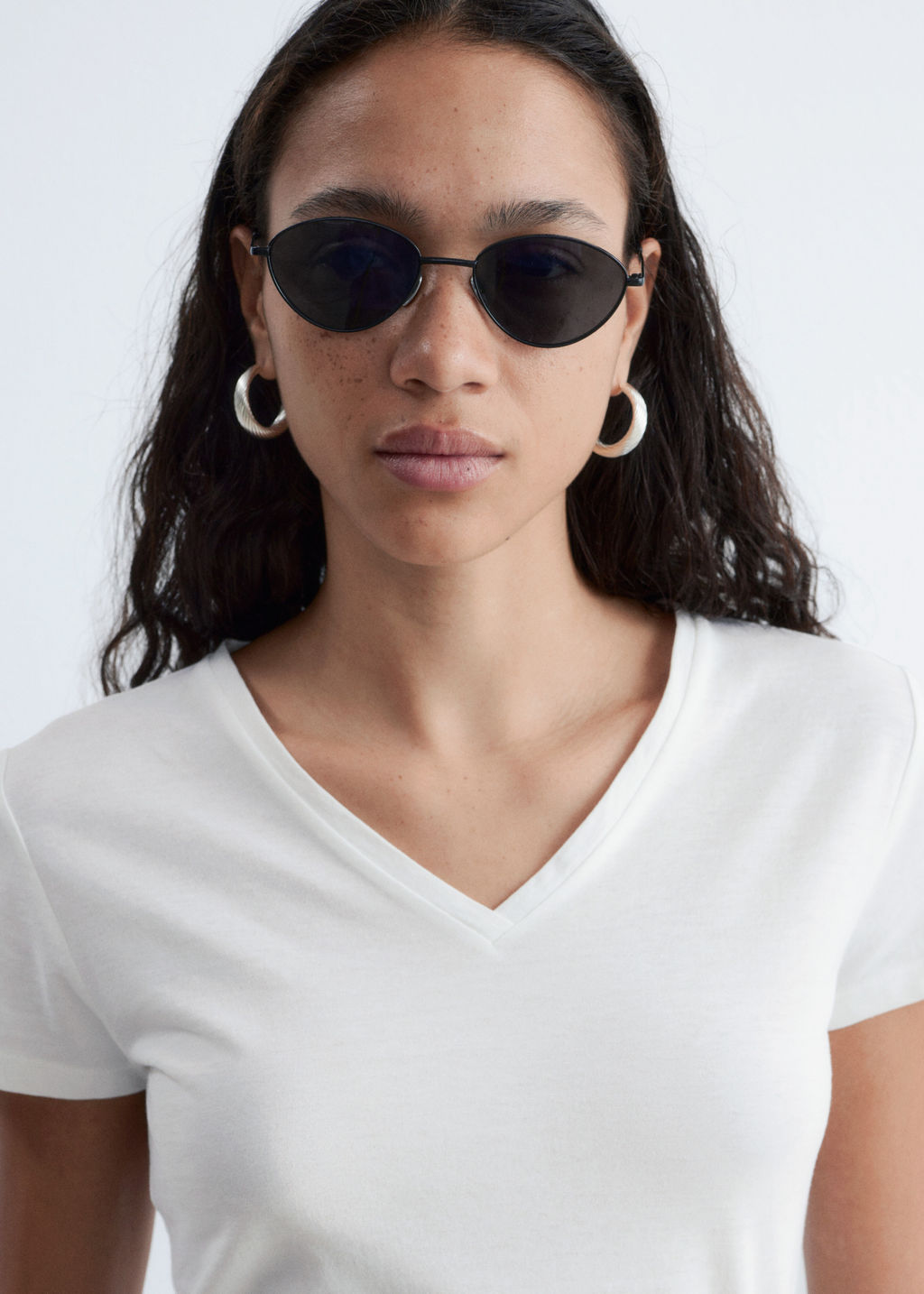 Camiseta de algod?n con escote en pico - H&m фото 7