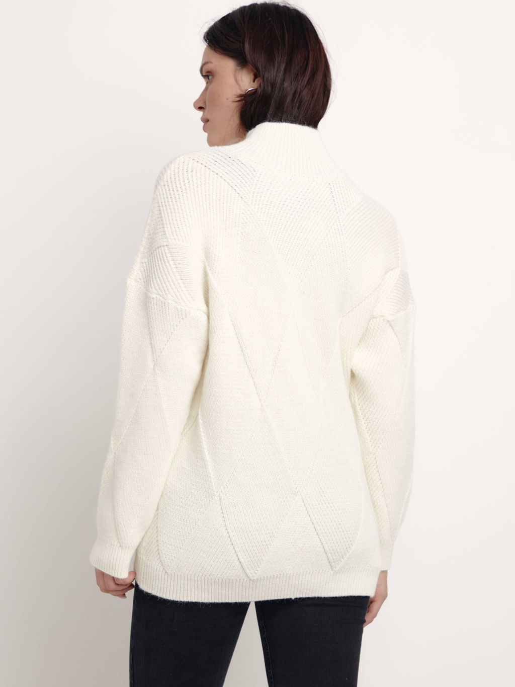 CONTE Удлиненный фактурный джемпер с геометрическим рисунком LDK 225 - Conte elegant фото 5