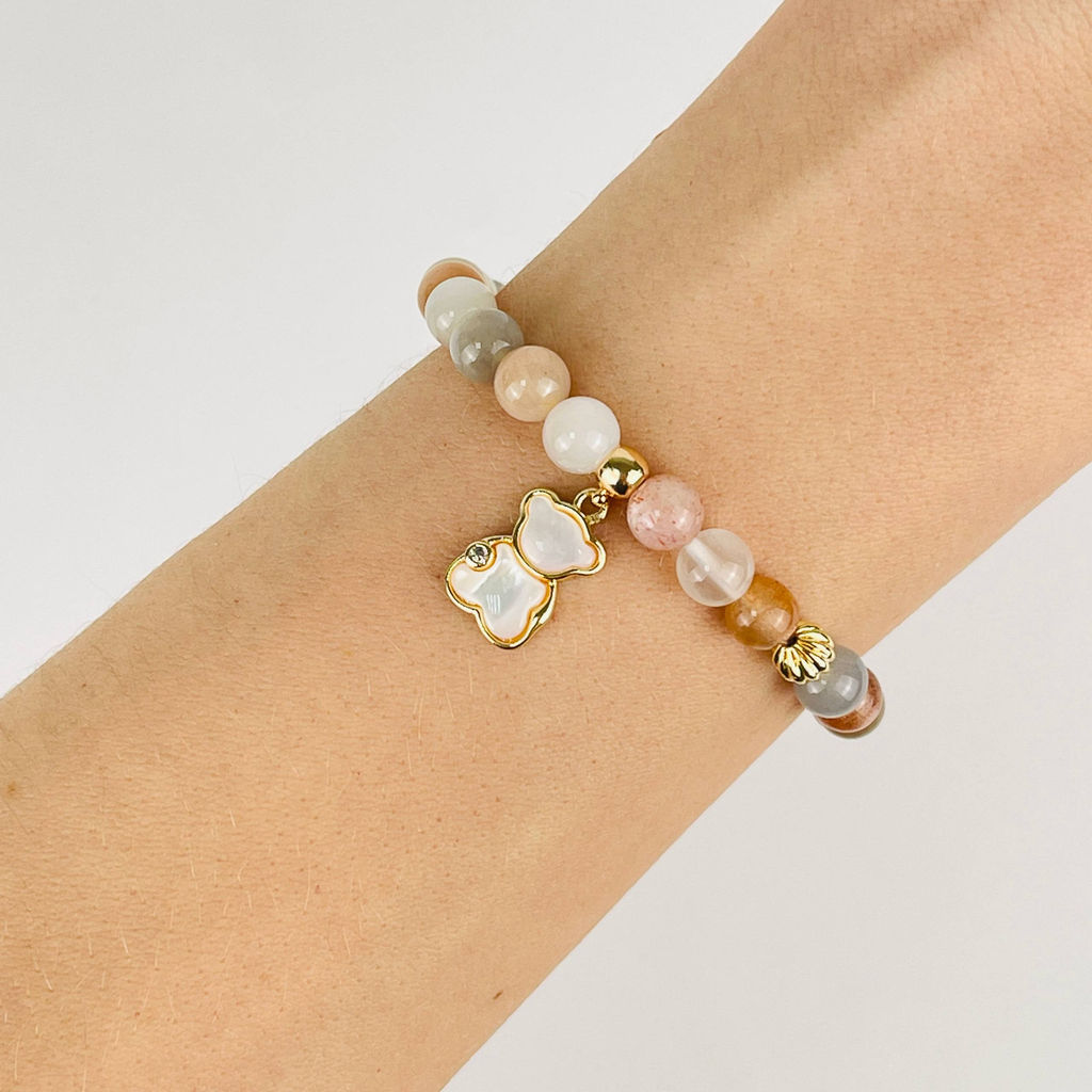 Браслет из Лунного камня микс с подвеской 15 см - Радуга самоцветов фото 7