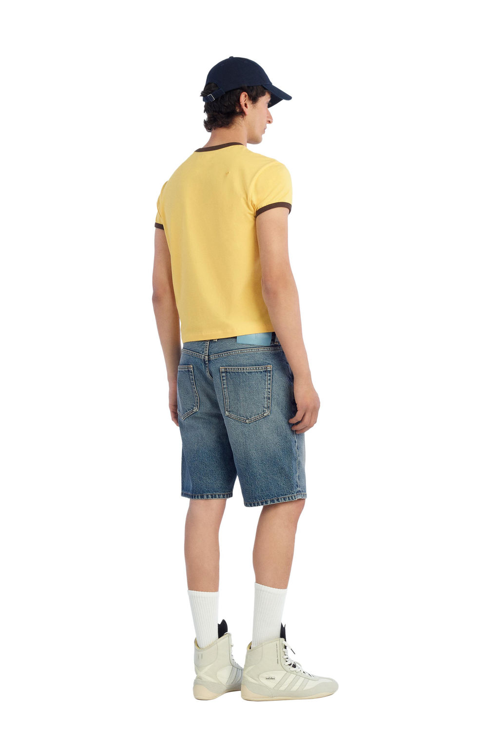 CAMISETA SLIM FIT RIB CONTRASTE / Amarillo