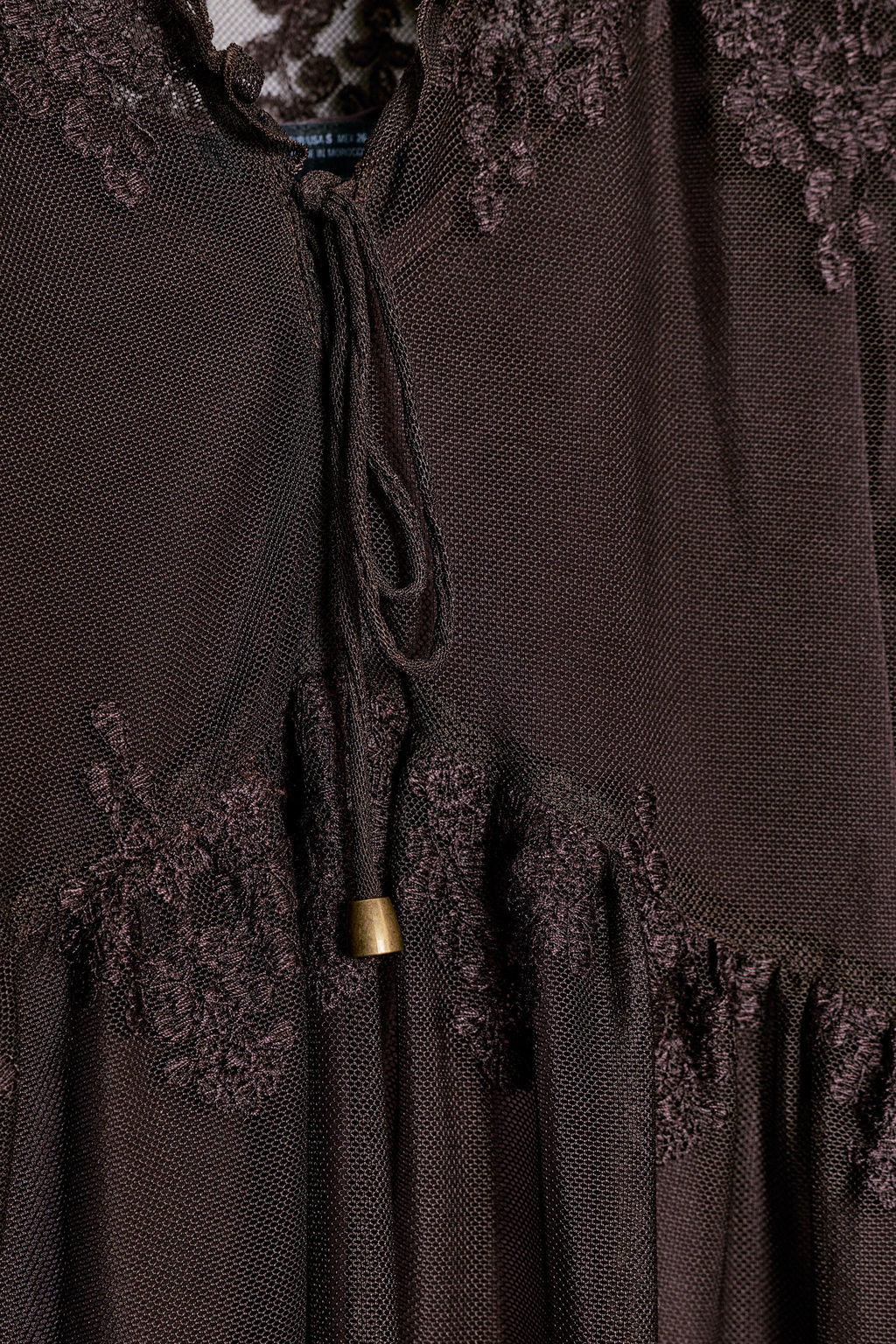 EMBROIDERED TULLE BLOUSE - Zara фото 8