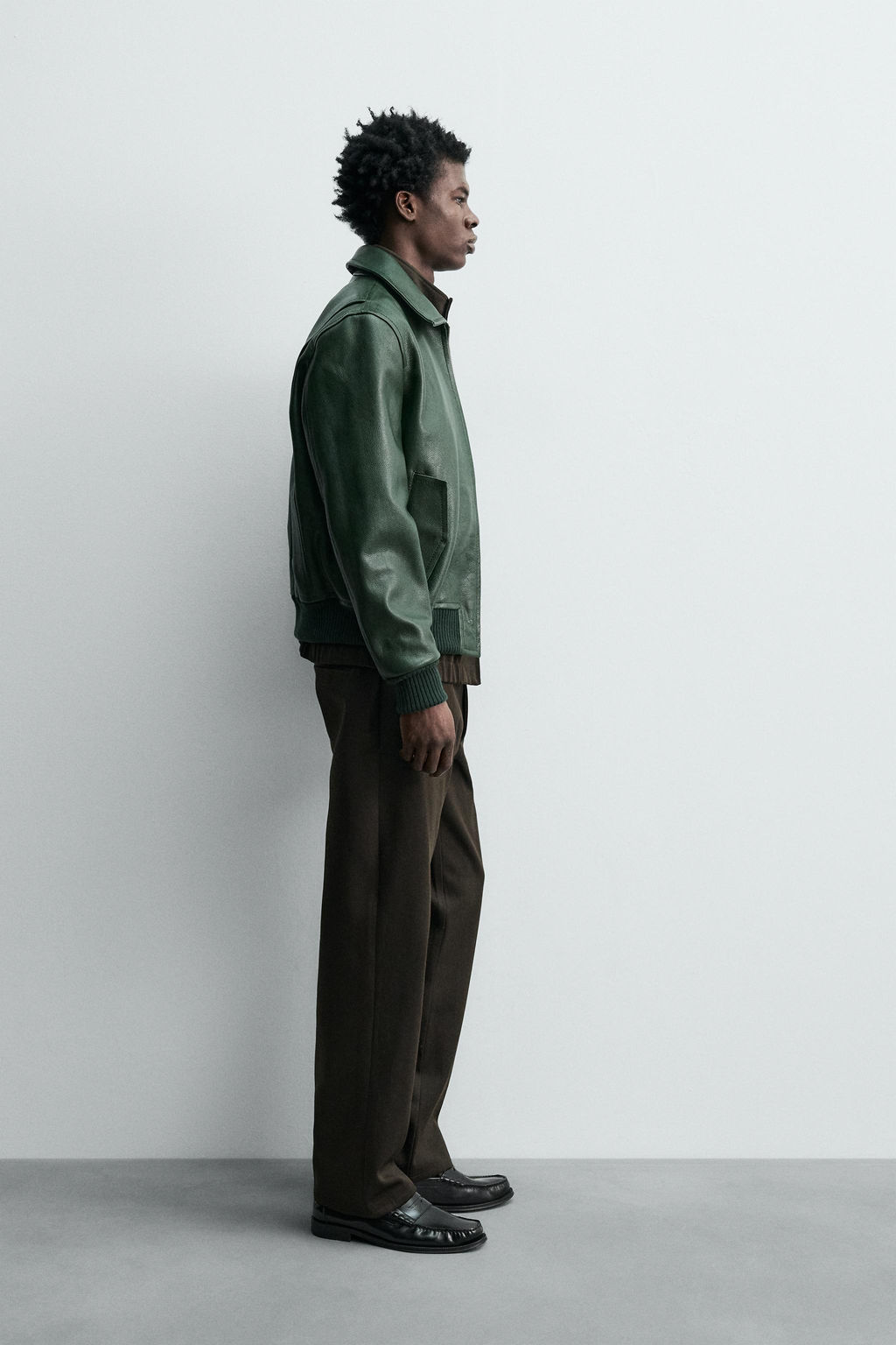 LEATHER BOMBER JACKET - Zara фото 4