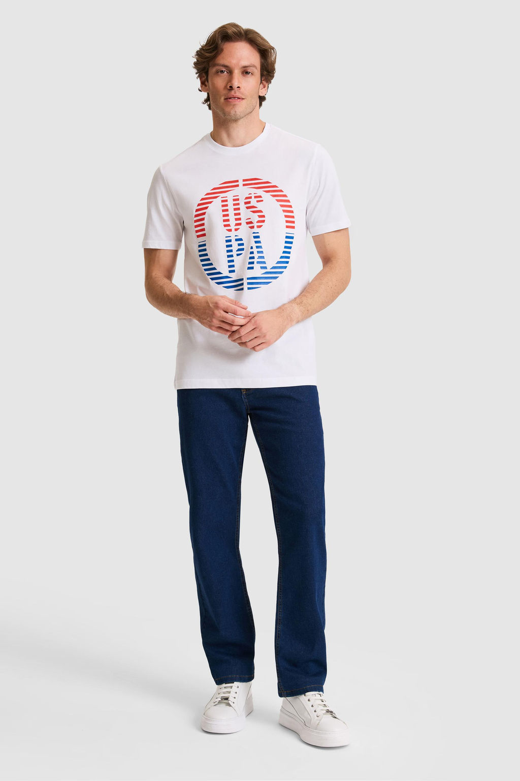 Erkek Regular Fit Bisiklet Yaka Beyaz Ti__rt