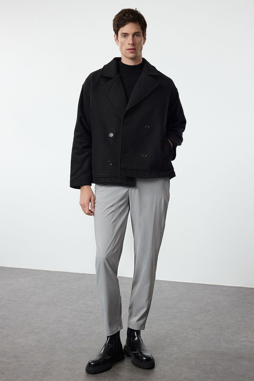 TRENDYOL MAN Siyah Regular Fit K?sa Kruvaze Kapama K?sl?k Kase Kaban TMNAW25KB00009 - Trendyolmilla фото 2
