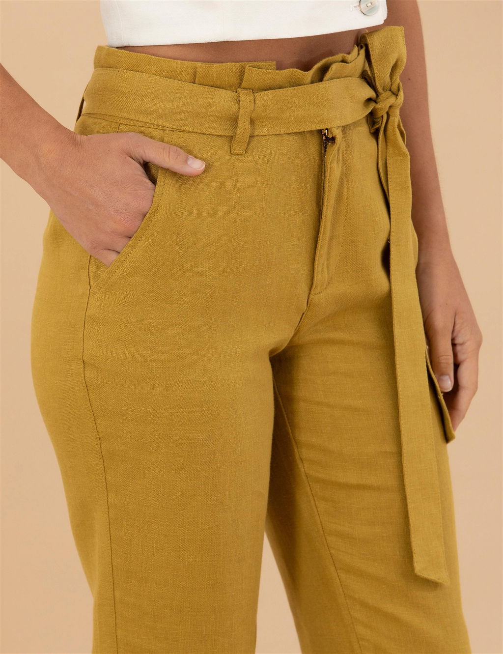 Ye_il Carrot Fit Keten Pantolon - Pierre cardin фото 5