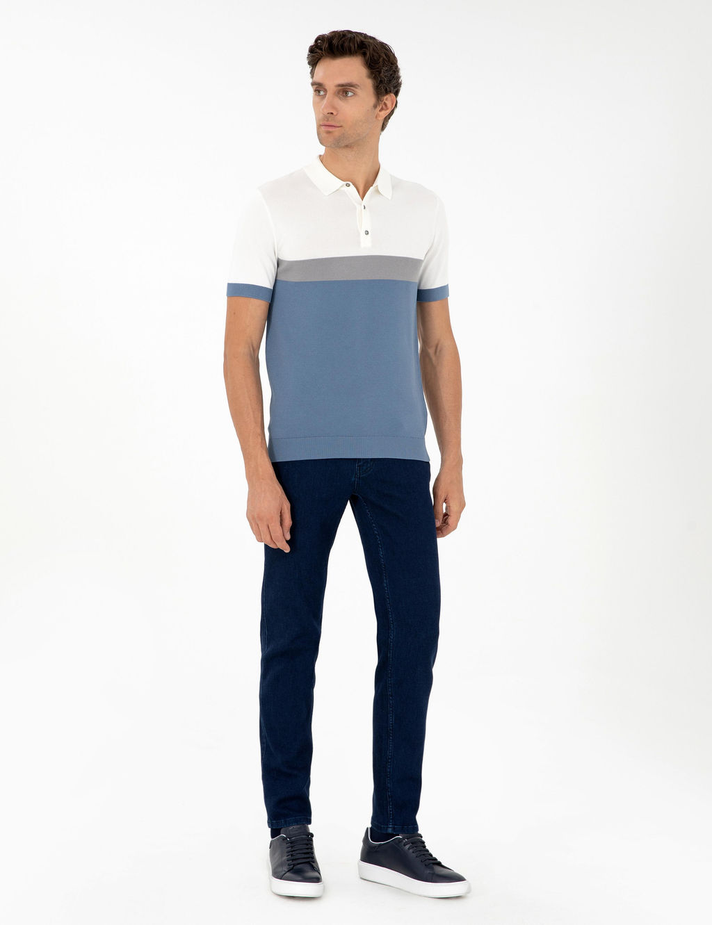 Mavi Slim Fit Polo Yaka Keten Kar___ml_ Triko T-shirt