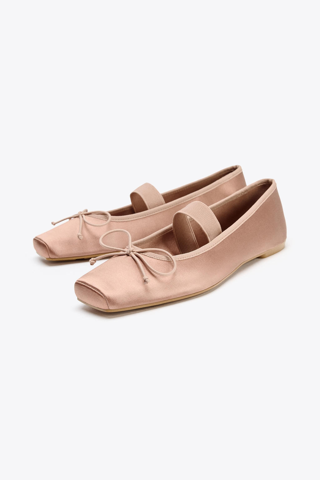 SATIN BALLET FLATS WITH BOW - Zara фото 11