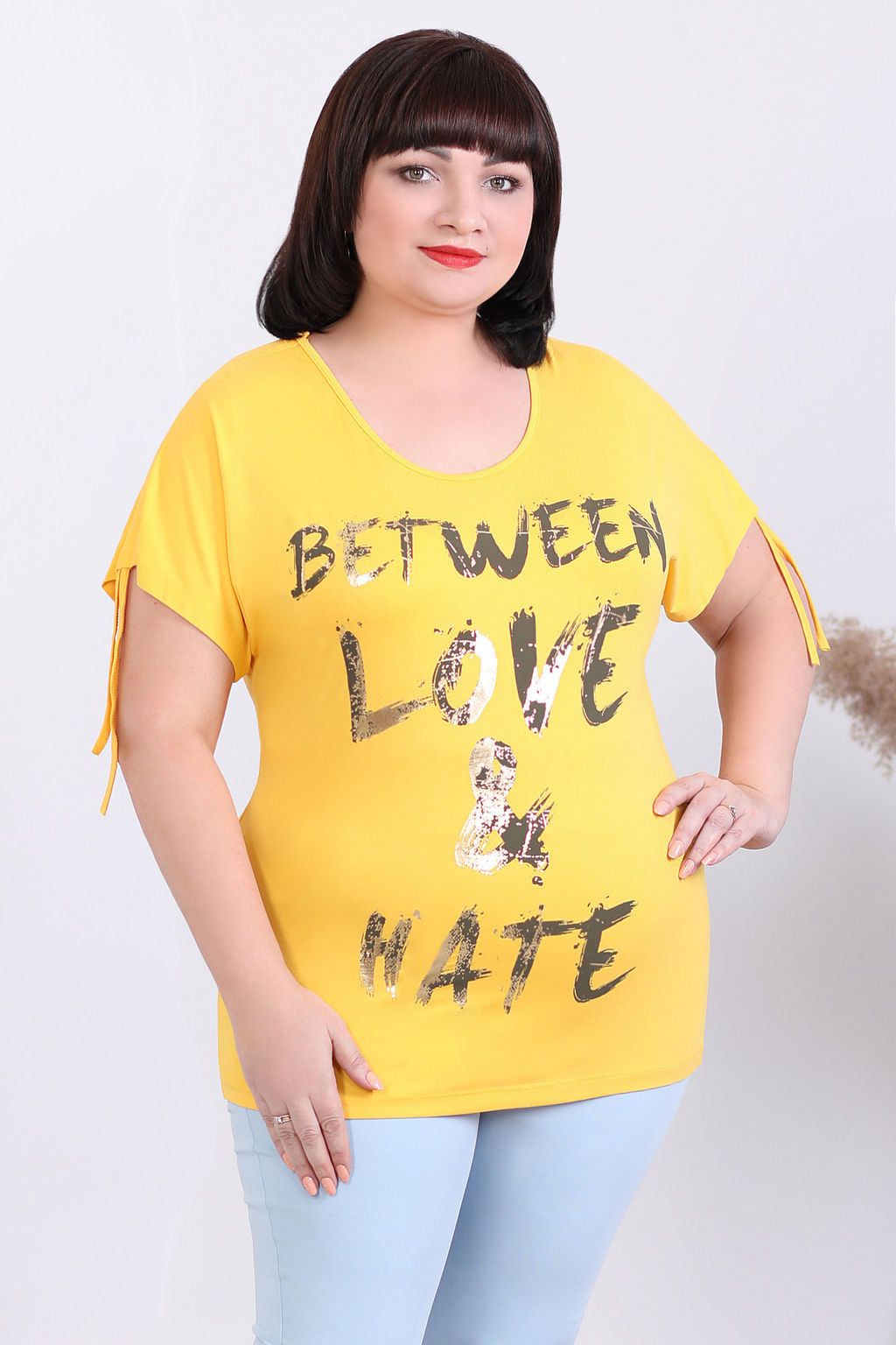 Футболка желтая с надписью - Almond фото 2