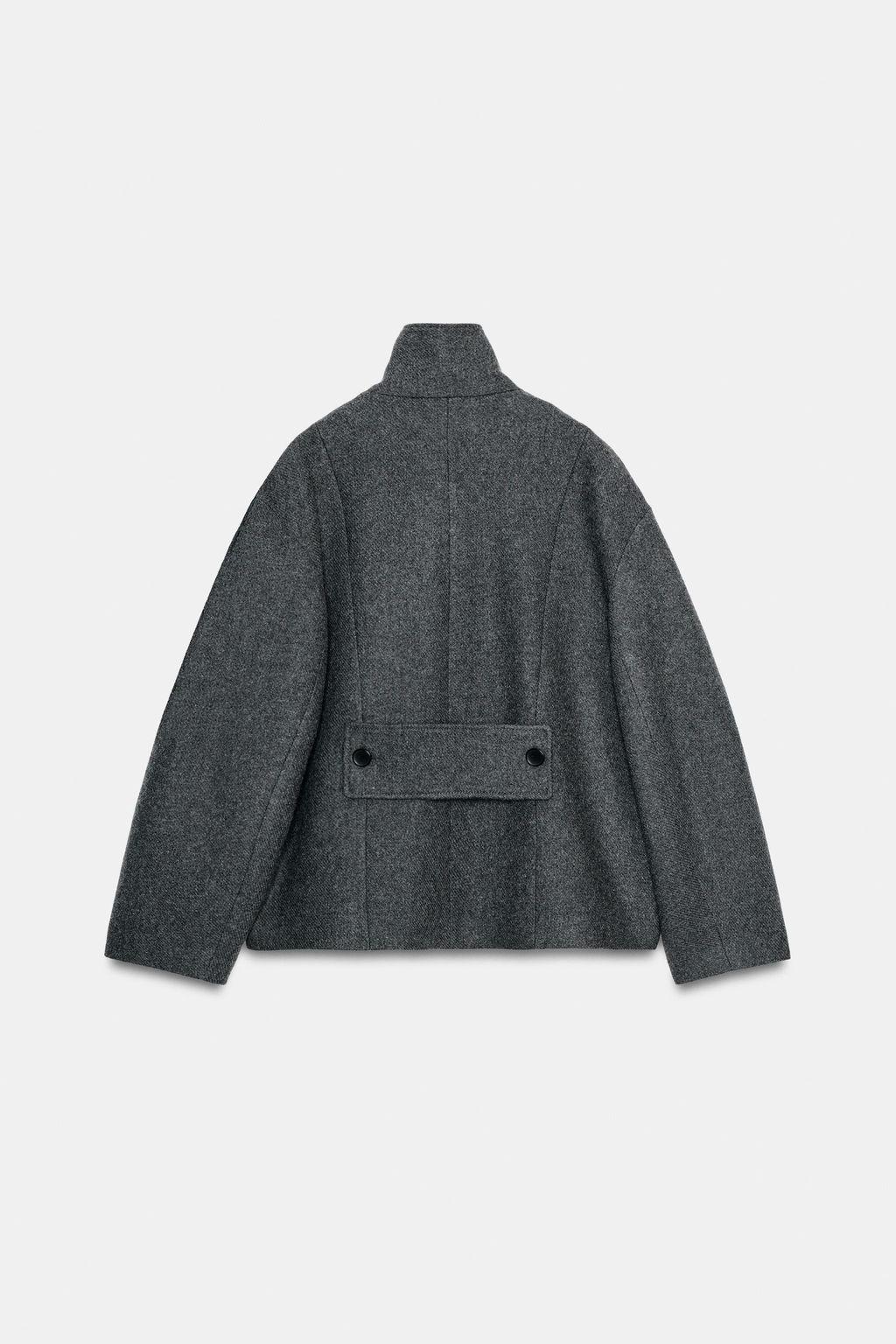 CROPPED WOOL COAT WITH HIGH NECK - Zara фото 8