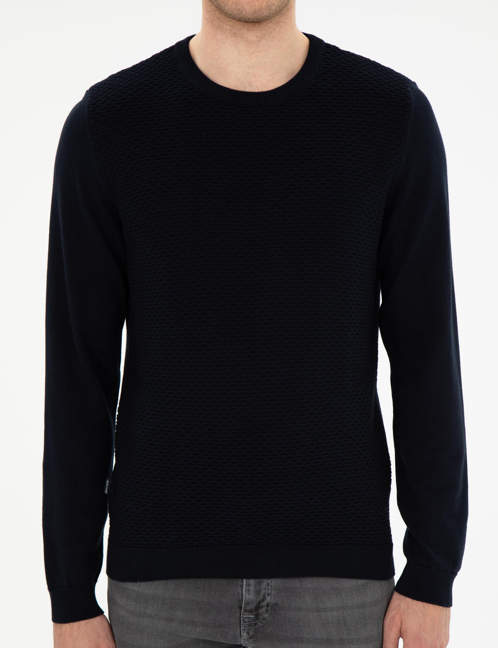 A__k Lacivert Slim Fit Bisiklet Yaka Triko Kazak - Pierre cardin фото 6