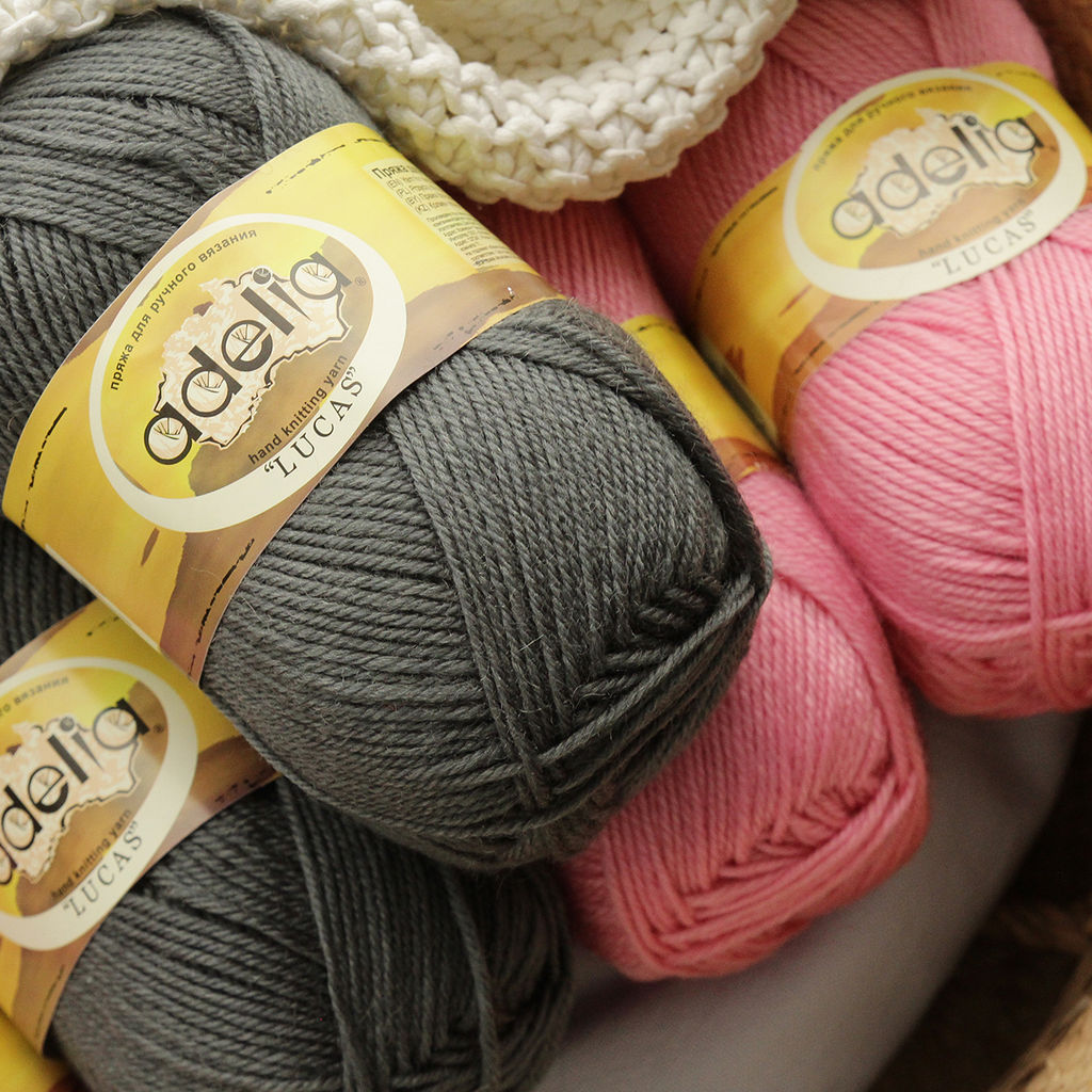Пряжа ADELIA LUCAS 70% шерсть, 30% акрил 5 шт. х 100 г 218 м  10 м