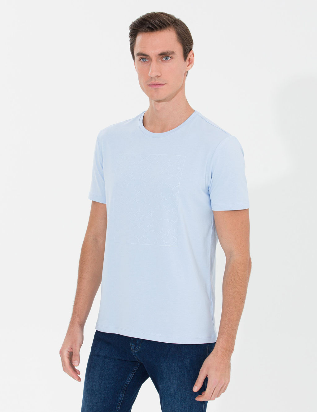 Голубая облегающая футболка - Cacharel фото 2