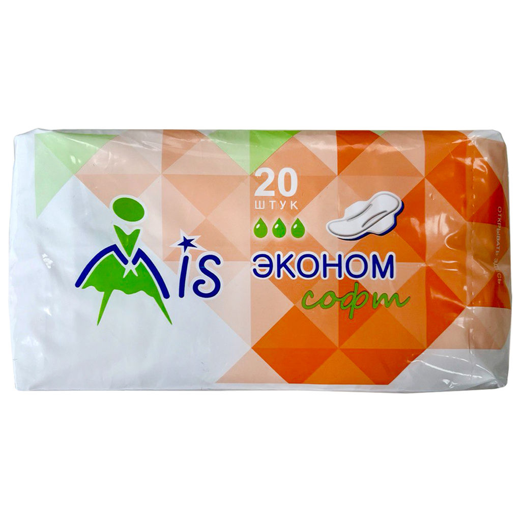 MIS Прокладки гиг. Эконом Софт 20 шт. 3 кап., 215 мм. 200