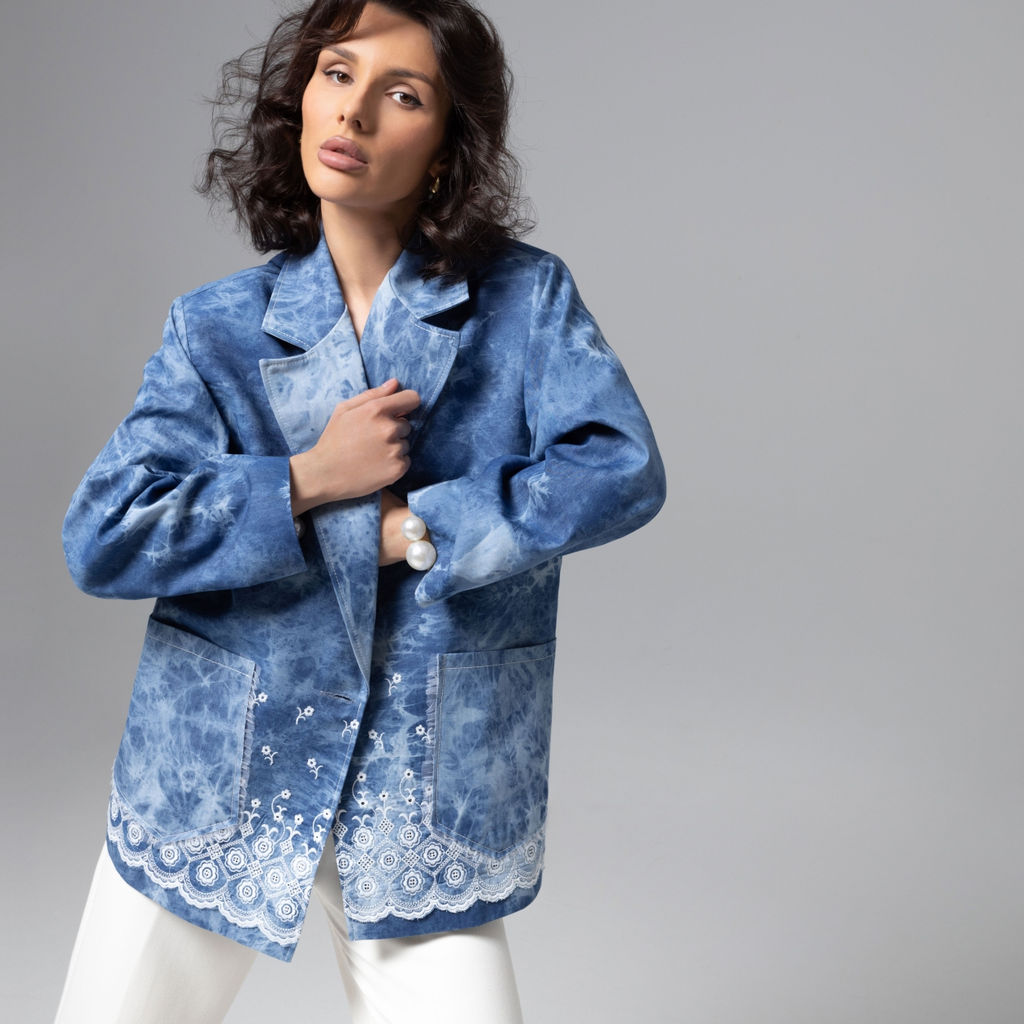 Жакет из джинсы с вышивкой, Игра по правилам шика - Charutti фото 7