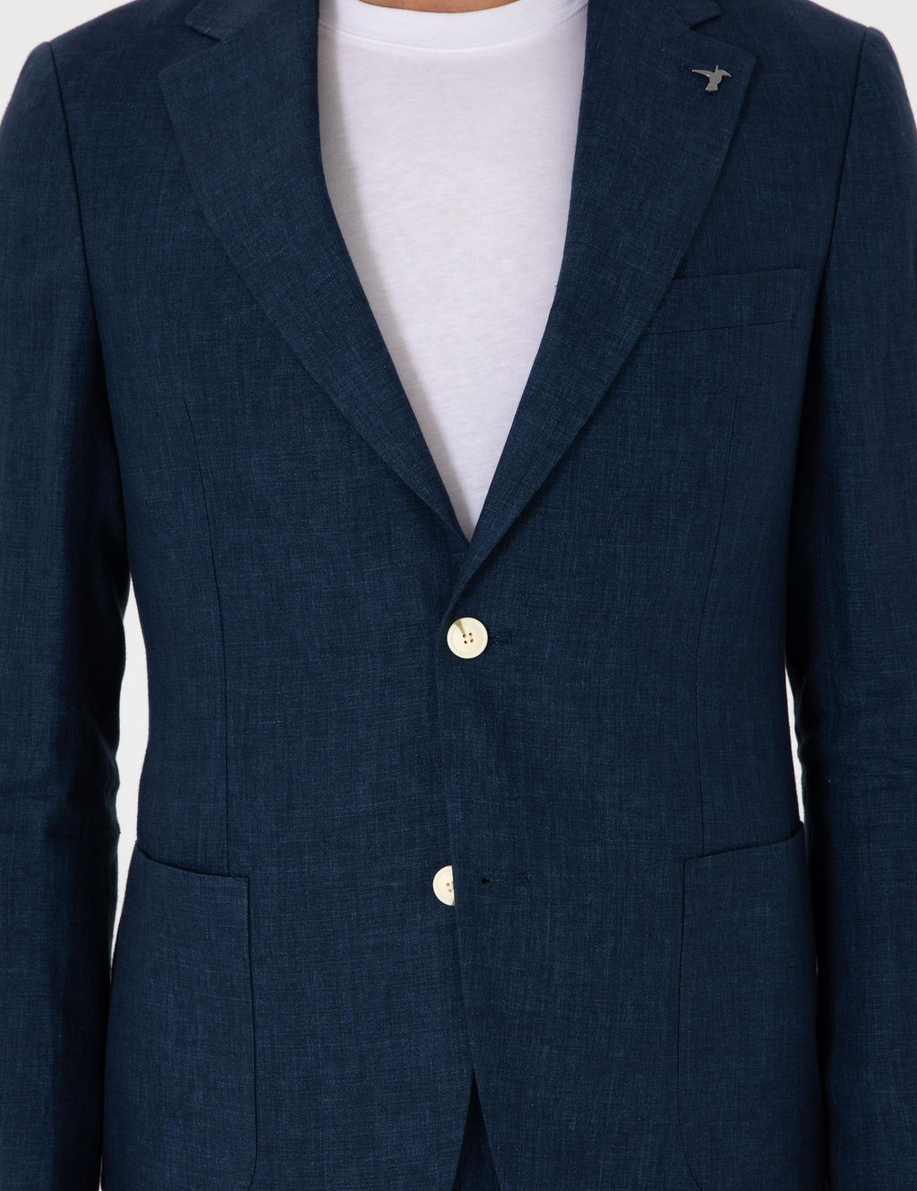 Lacivert Slim Fit %100 Keten Ceket - Cacharel фото 7