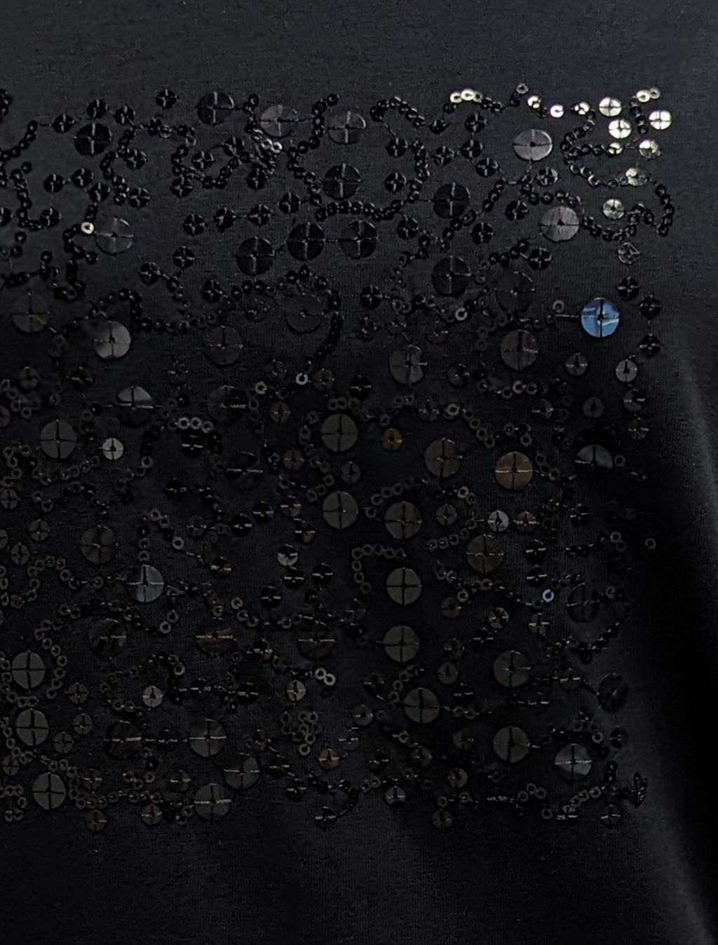 VILATTE / Футболка с цельнокроеным рукавом и вышивкой пайетками  фото 2