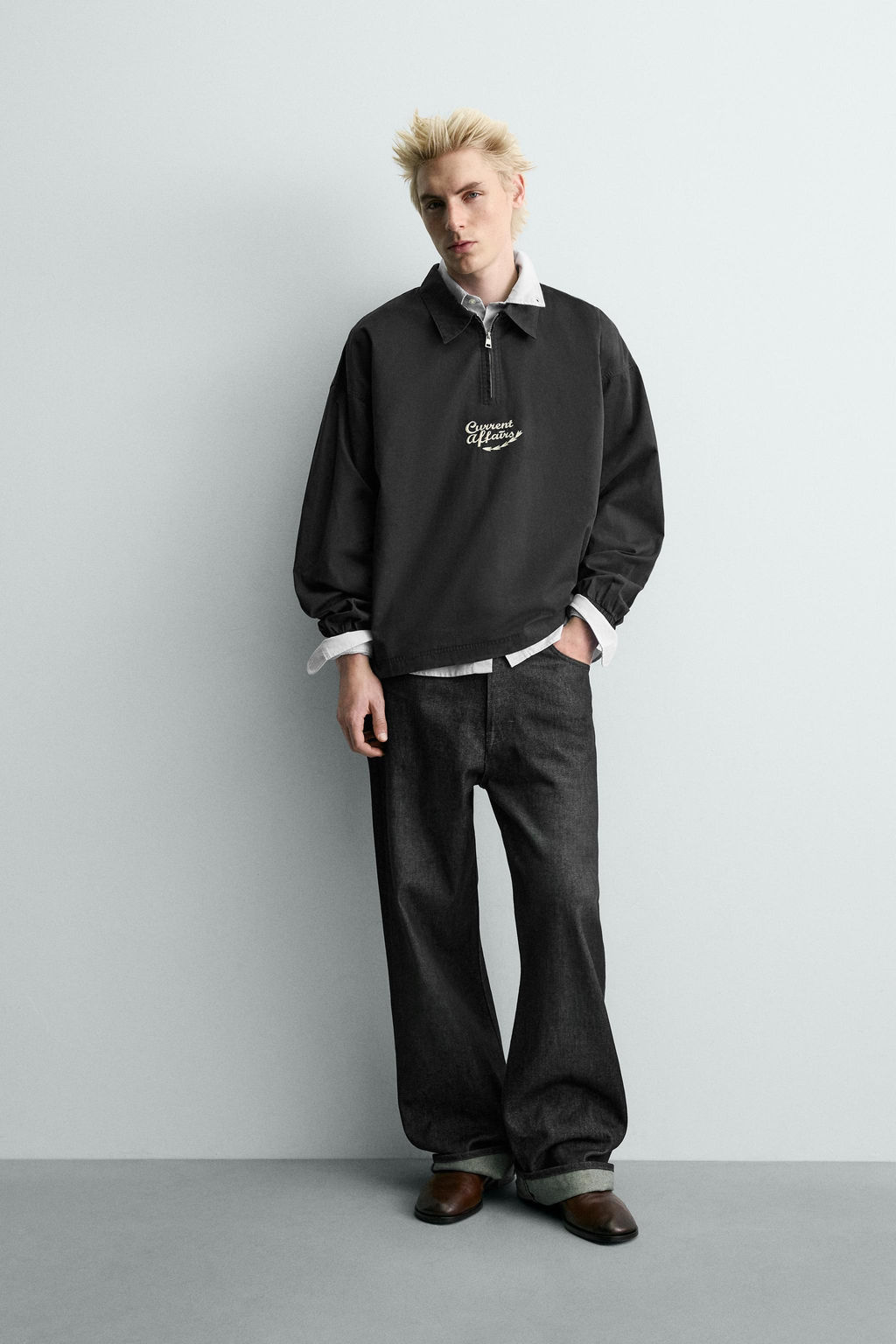 EMBROIDERED ZIP-UP POLO SHIRT - Zara фото 10