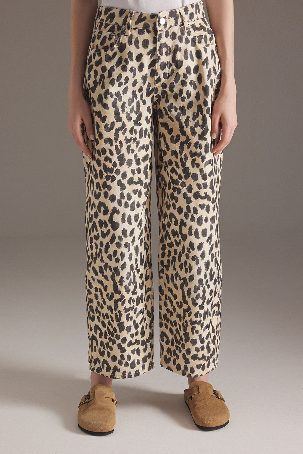 Cok Renkli Animal Leopar Desenli Normal Bel Baggy Jeans TWOSS25JE00246 - Trendyolmilla фото 3