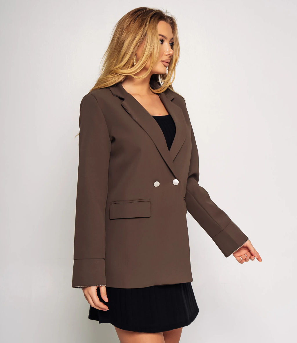 Пиджак #КТ8151 (1), тёмно-коричневый - Dommod фото 2