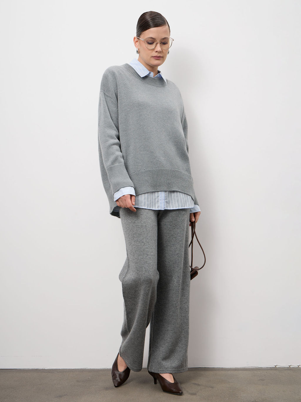 Джемпер женский из кашемира 1121 серый