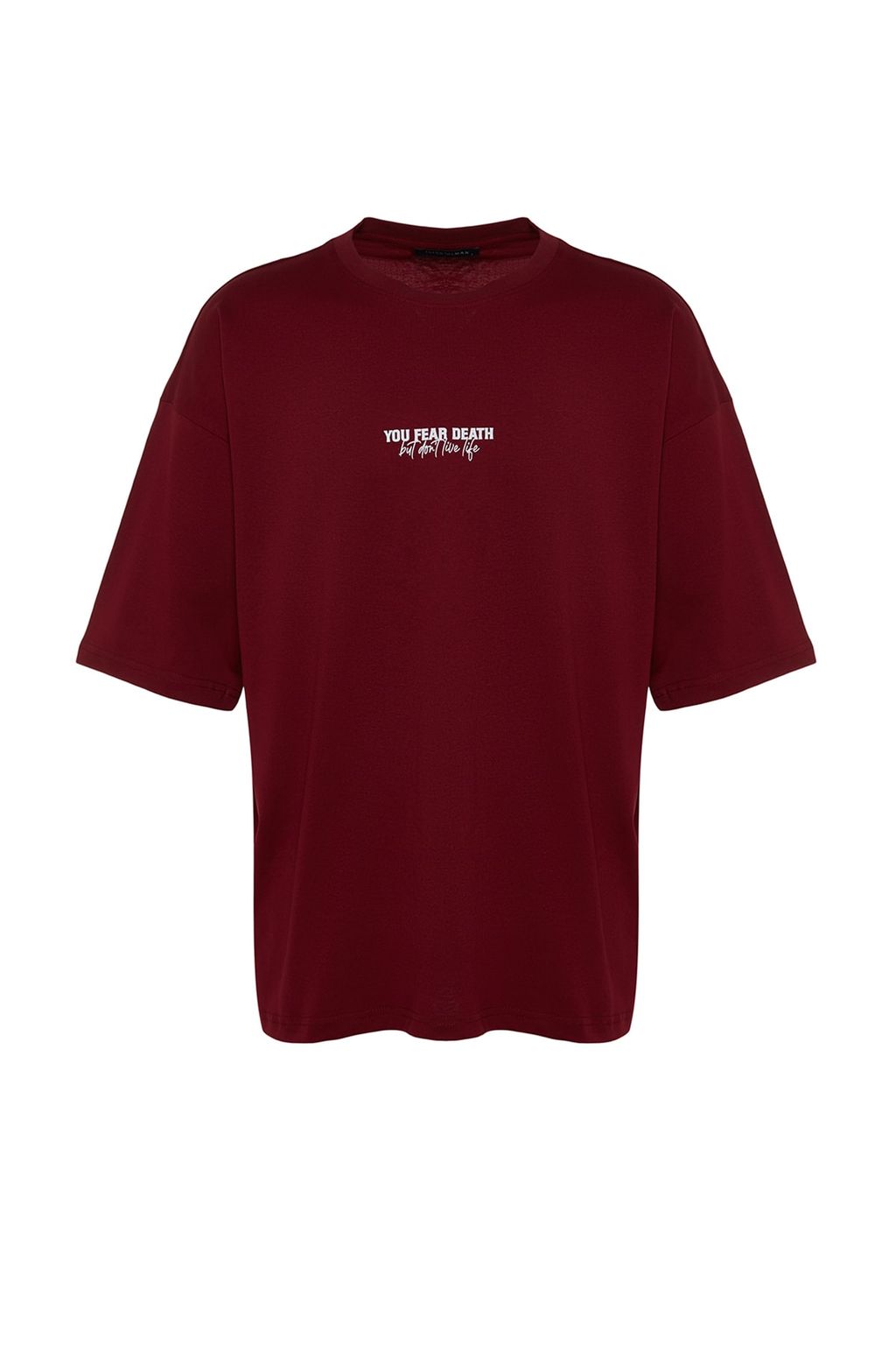 TRENDYOL MAN Bordo Oversize/Genis Kesim %100 Pamuklu Minimal Yaz? Bask?l? T-Shirt TMNSS23TS00099 - Trendyolmilla фото 8
