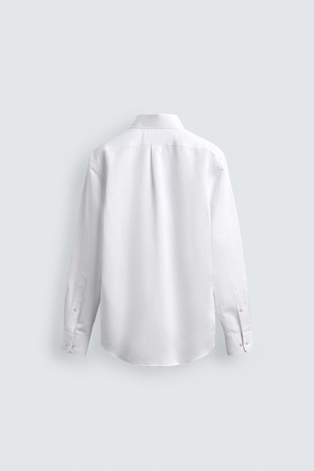 CAMISA REGULAR FIT  ALGOD?N - LINO / Blanco - Zara фото 8