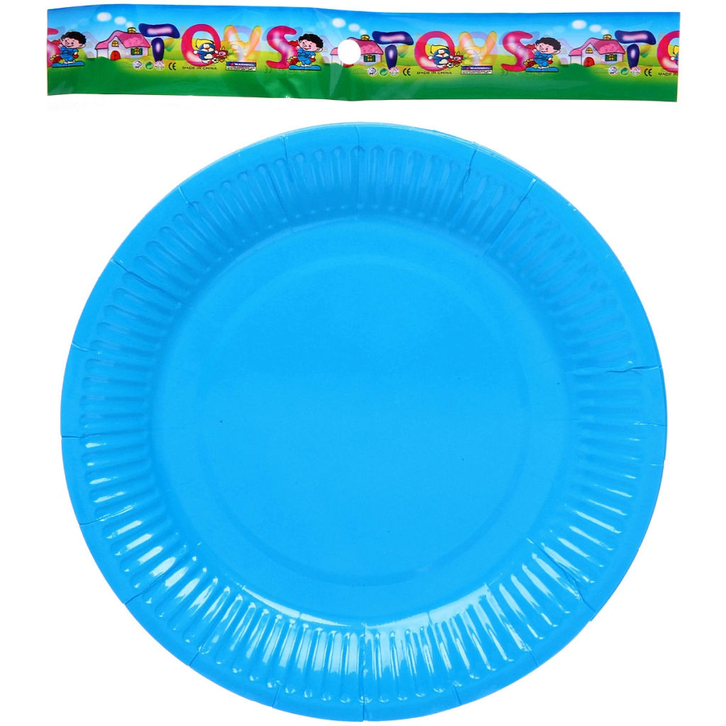 Цена за 6 шт. Тарелка бумажная 18 см в наборе 10 шт "Голубой"