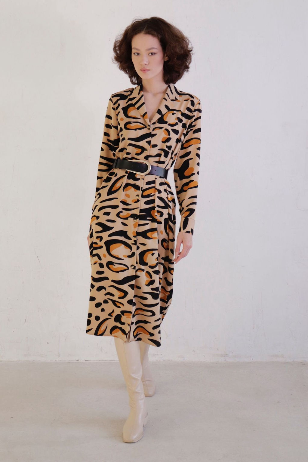 Платье-рубашка с английским воротником принт - Martichelli фото 151