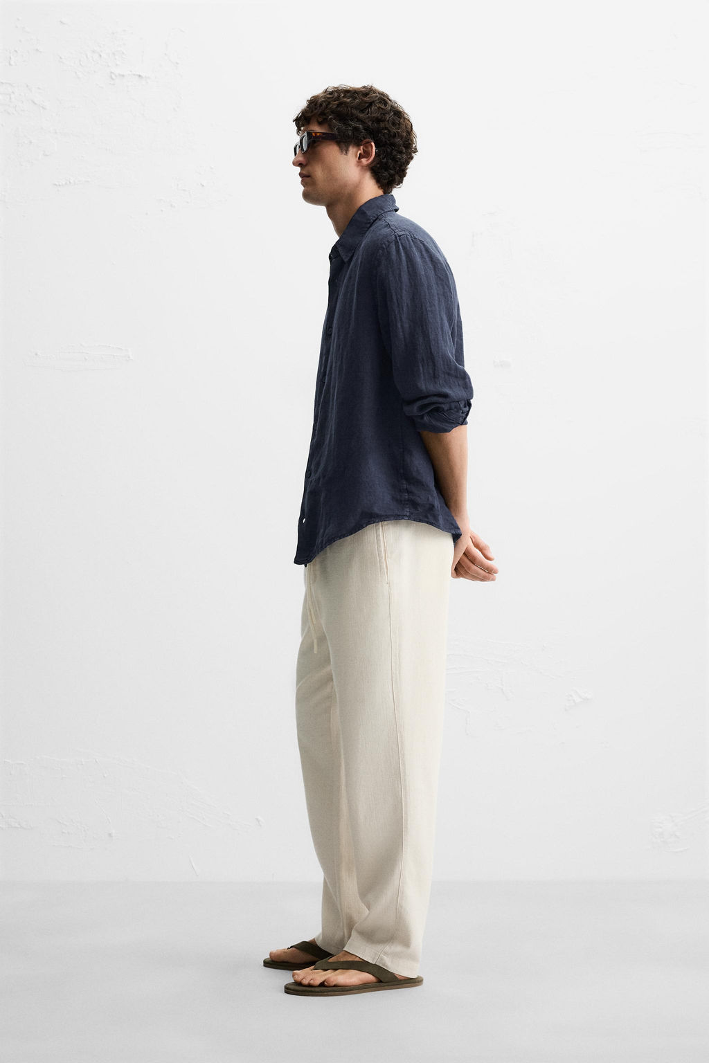 RELAXED FIT TEXTURED TROUSERS - Zara фото 38