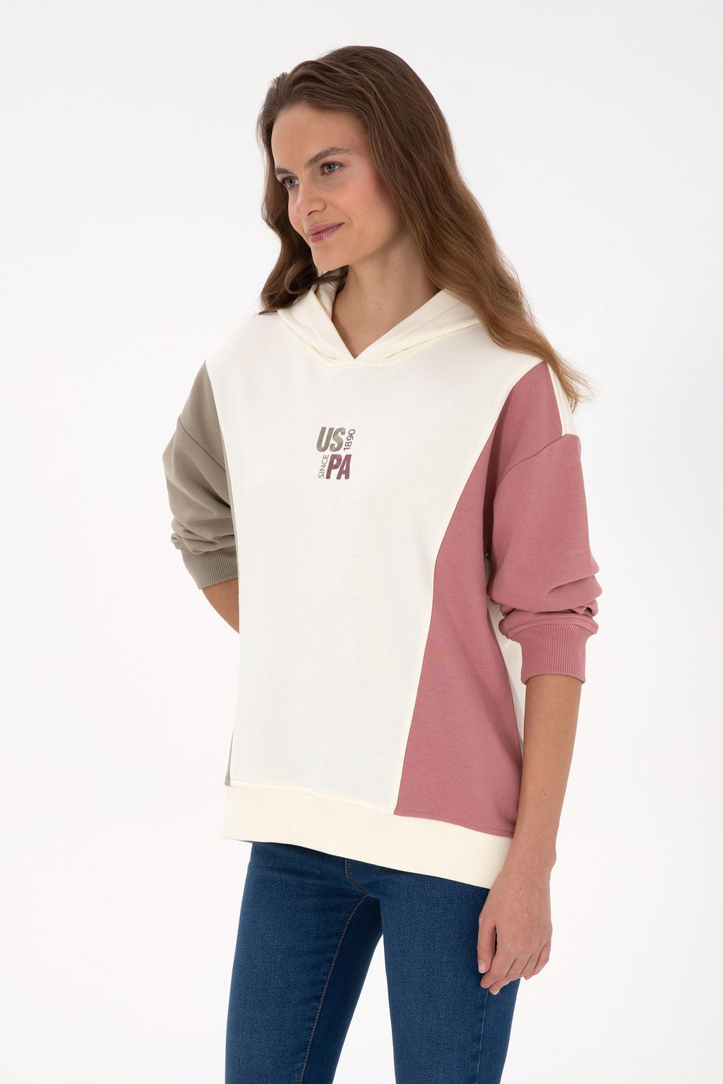 Kad_n Krem Sweatshirt - U.s. polo assn фото 3