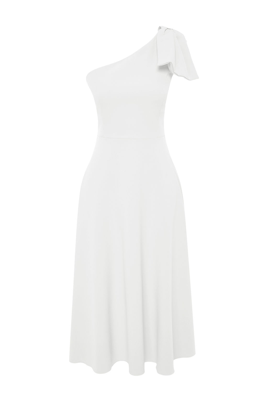 Bridal Beyaz A-Kesim Fiyonk Detayl? Dokuma Dugun/Nikah Abiye Gece Mezuniyet Elbisesi TPRSS24EL00105