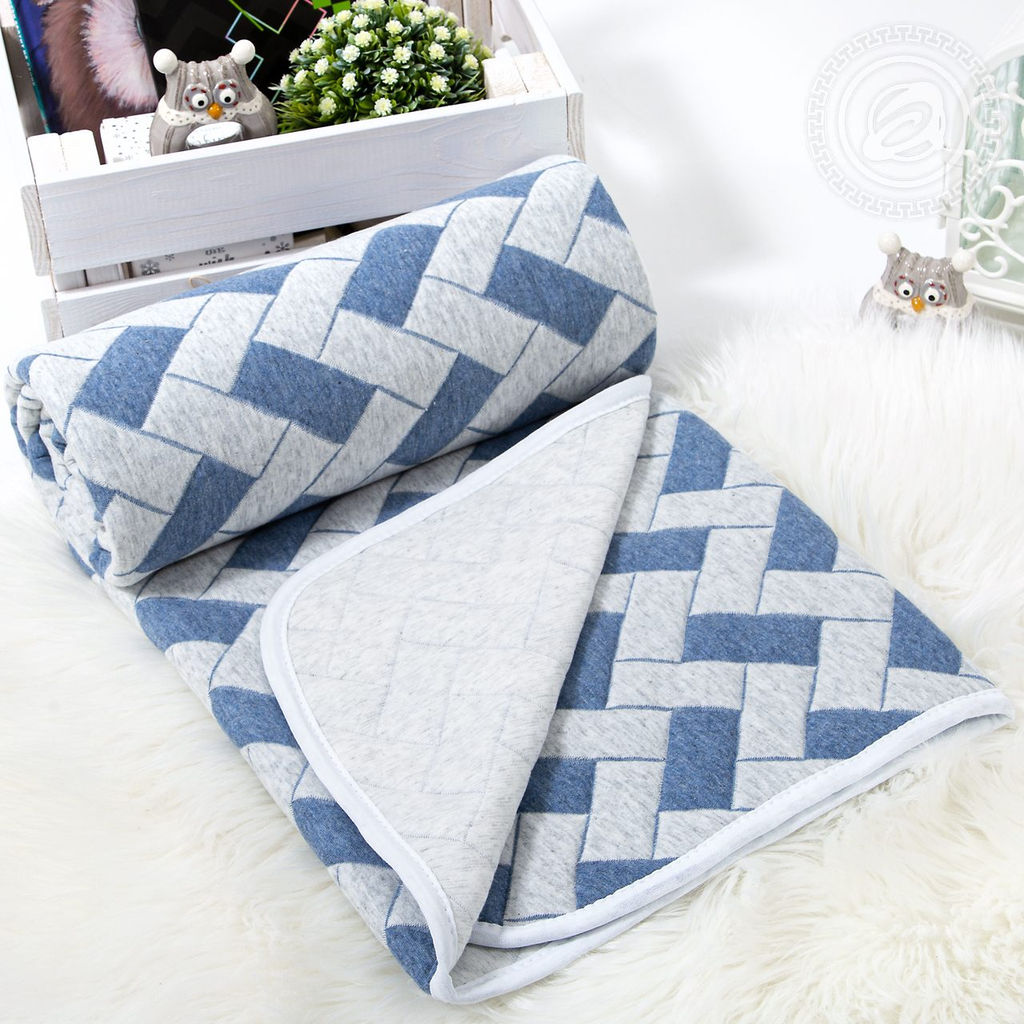 Домино синее 100*150/1 шт. Детские одеяла-покрывала (трикотаж)