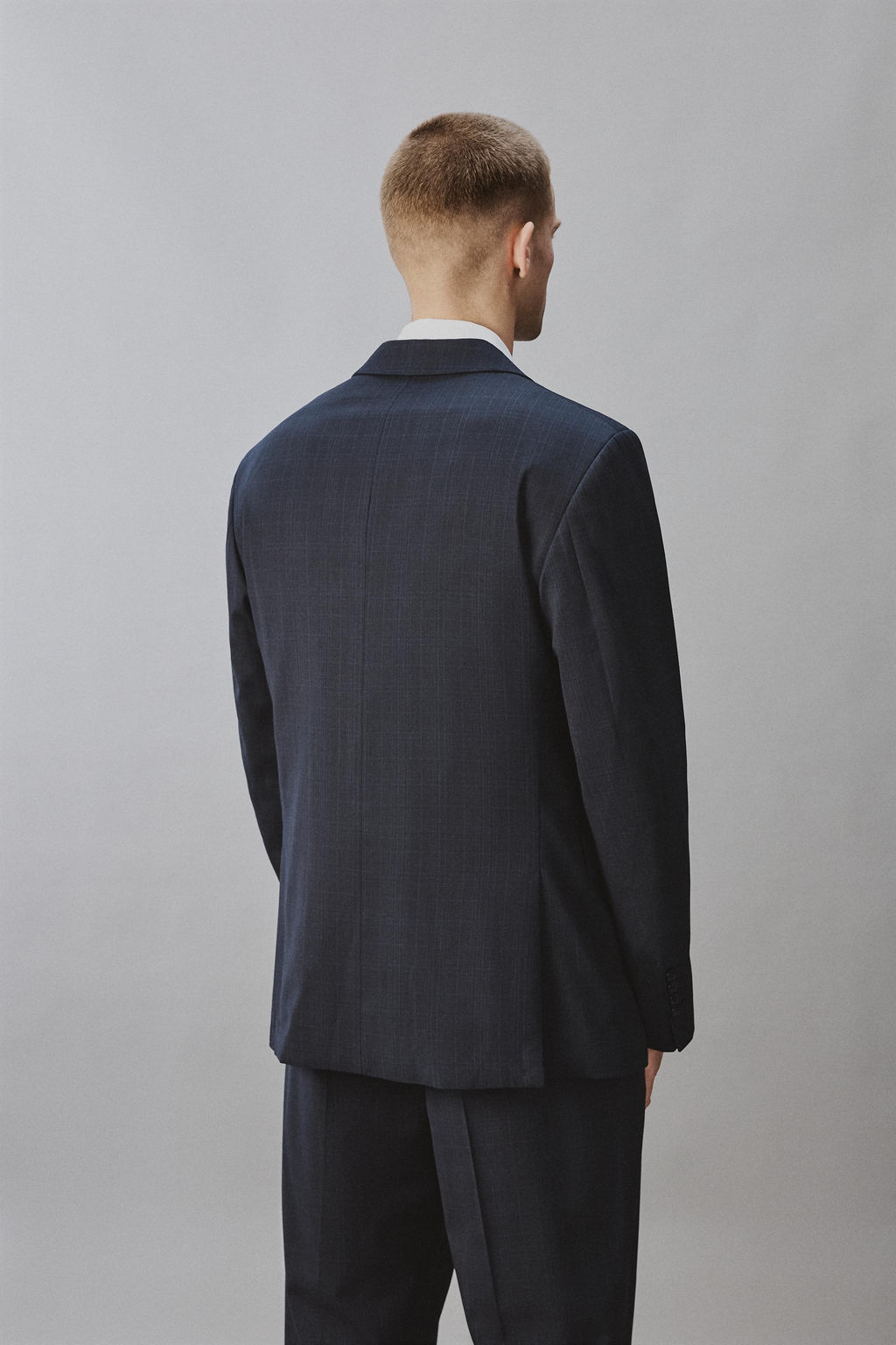 BLAZER REGULAR FIT TRAJE CUADROS / Marino oscuro - Zara фото 3