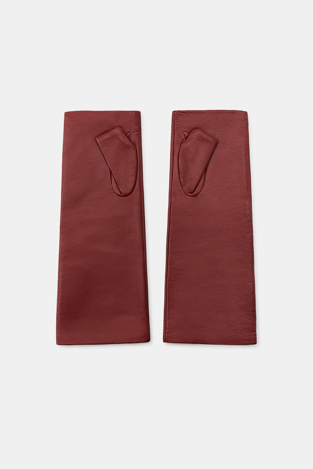 100% LEATHER FINGERLESS GLOVES - Zara фото 4