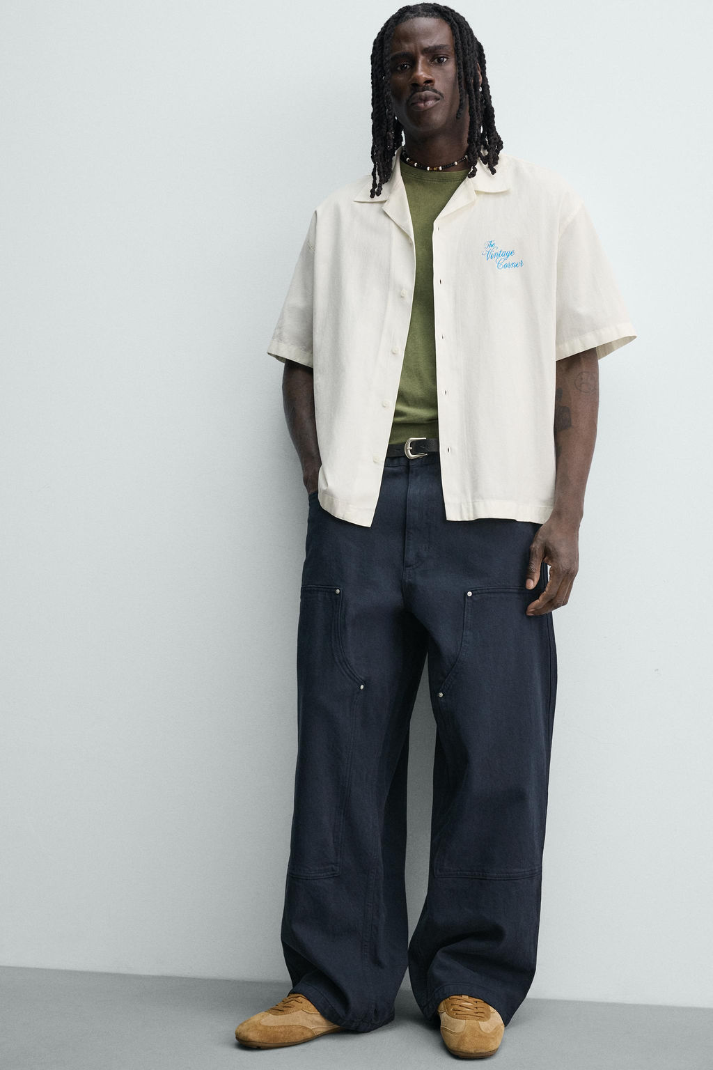 CAMISA RELAXED FIT LYOCELL - ALGOD?N ESTAMPADOS / Blanco roto - Zara фото 7