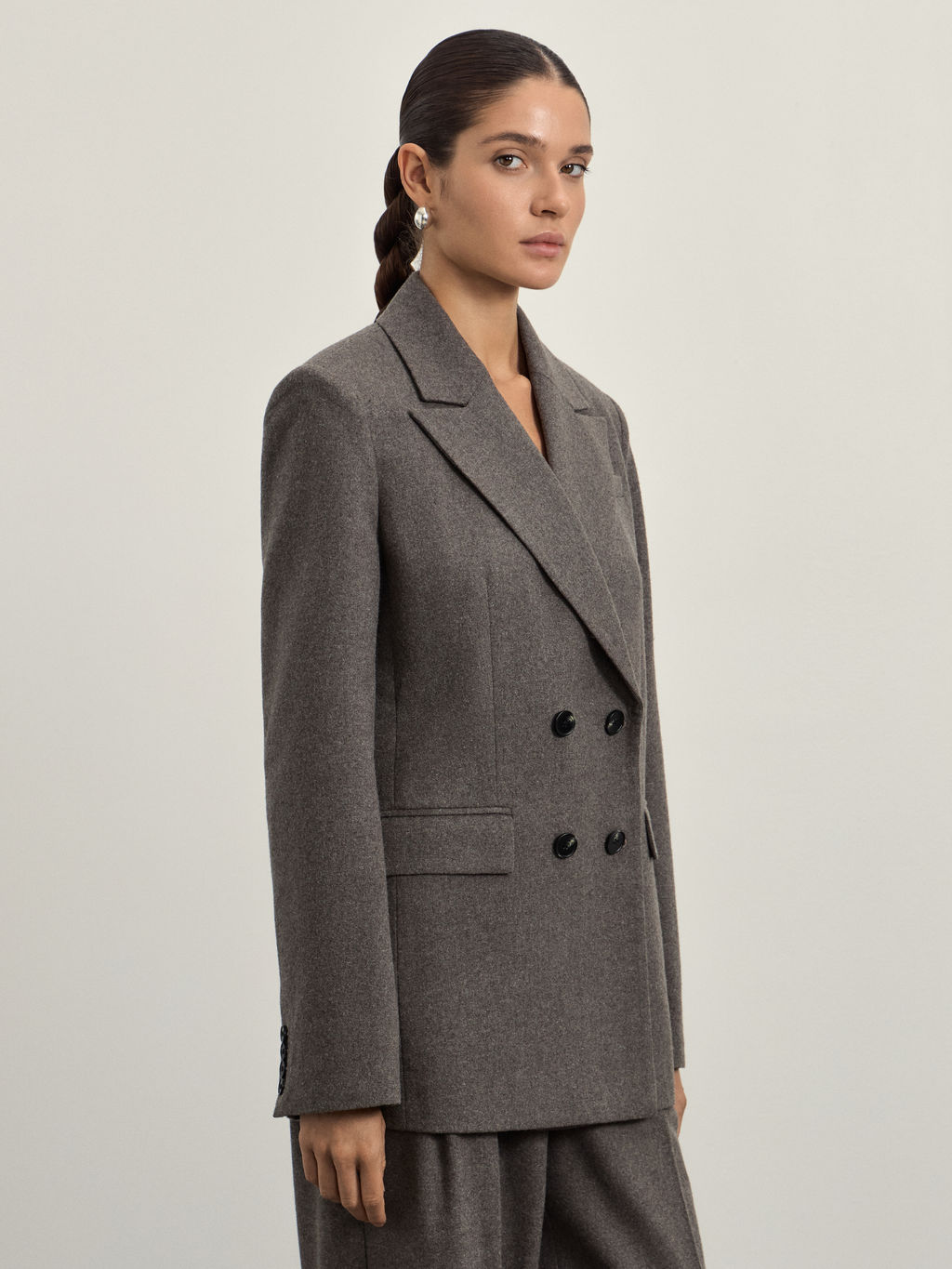 Жакет двубортный с добавлением шерсти / Zarina  фото 4