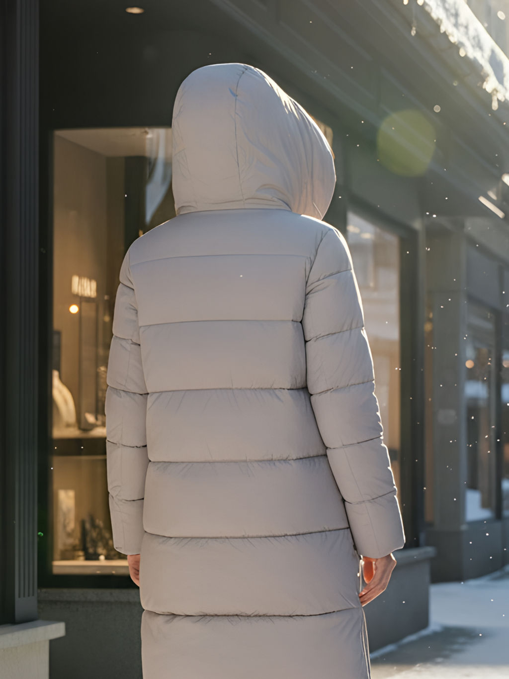 Пальто зимнее утепленное с капюшоном женское светло-коричневого цвета 7637SK - Visdeer фото 26