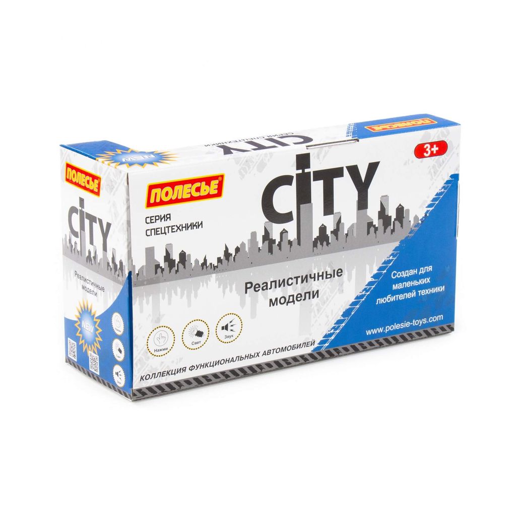 Сити, автомобиль-эвакуатор инерционный (со светом и звуком) (синий) (в коробке) - Полесье фото 6