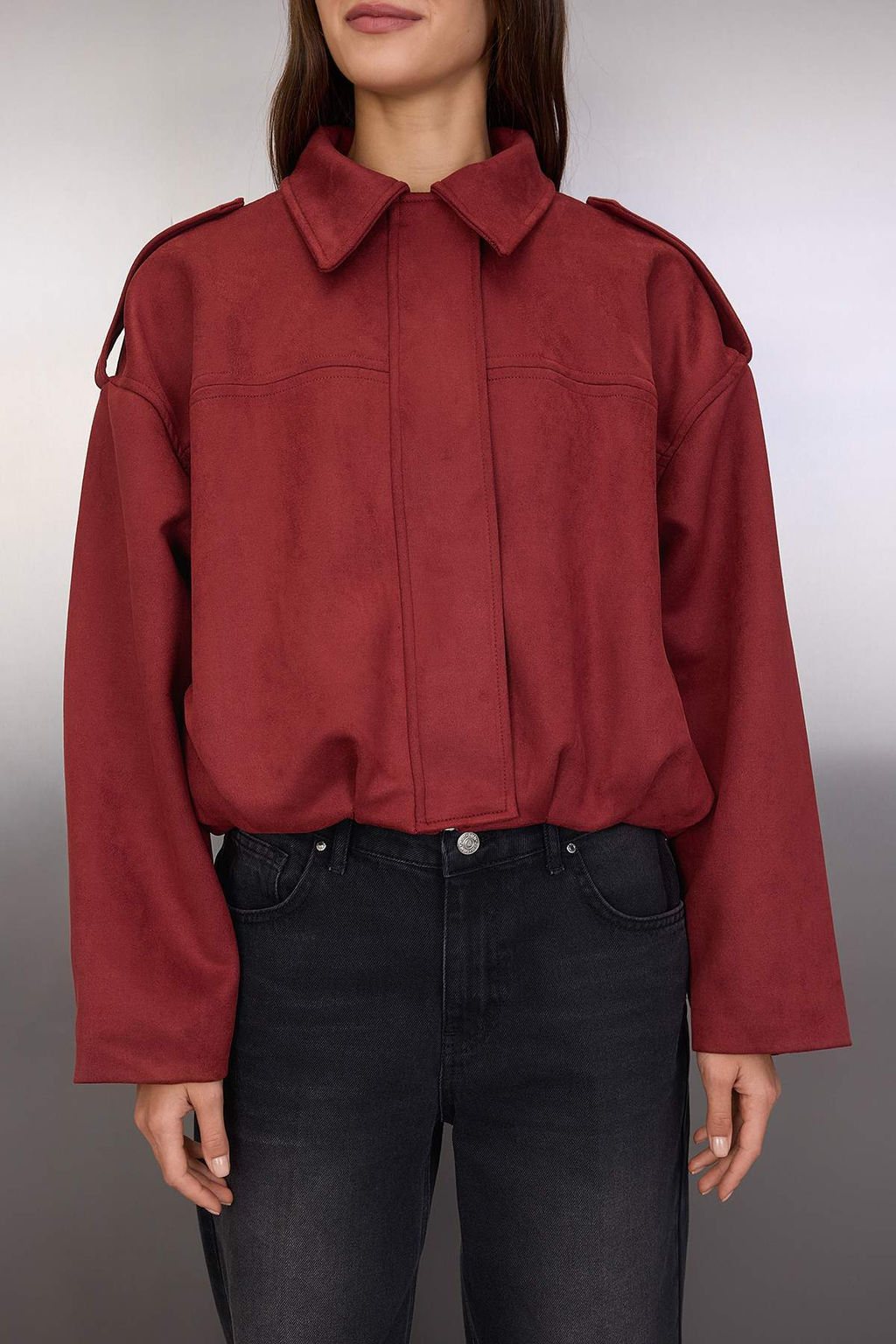 Haki Oversize Kal?p Suet Bomber Ince Ceket Mont TWOAW26MO00125 - Trendyolmilla фото 4