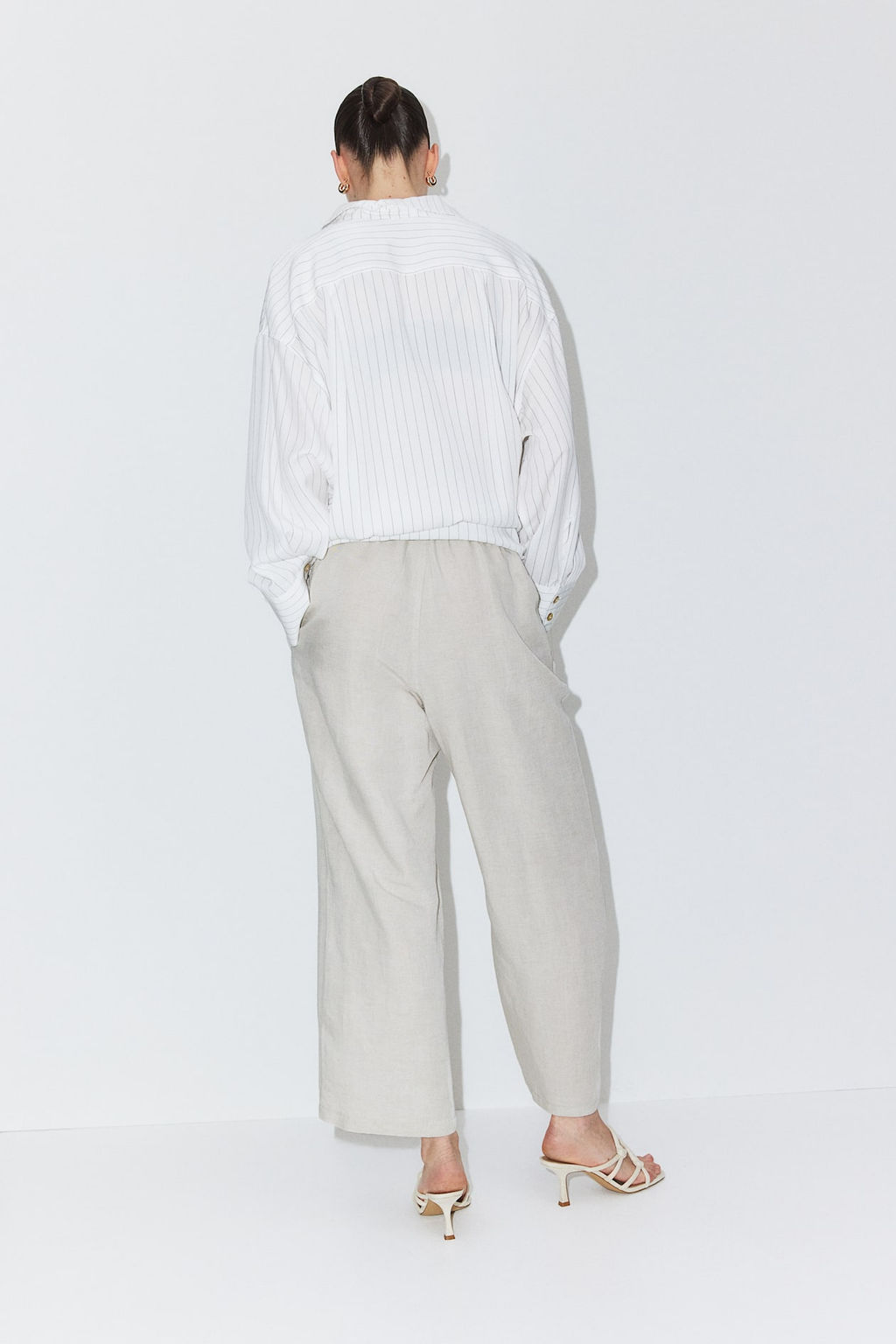 MAMA Pantalon en mezcla de lino Before & After - H&m фото 4