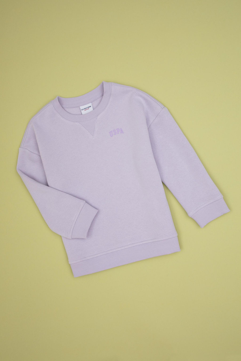 K_z _ocuk Lila _ardonlu Bisiklet Yaka Basic Sweatshirt Sepette S_rpriz _ndirim