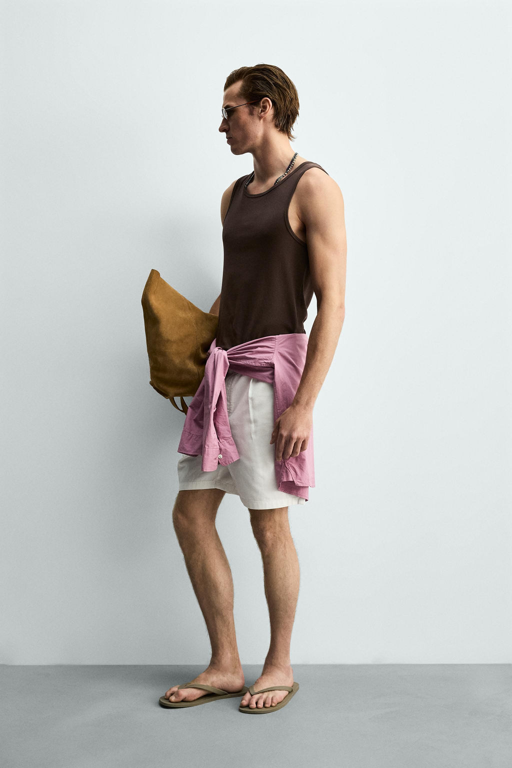 CAMISETA TANK RIB / Marr?n-Azul