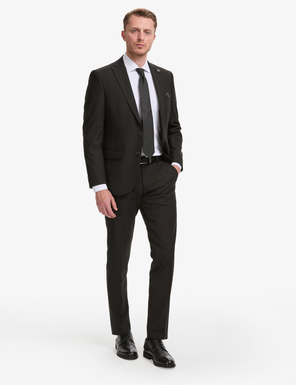 Siyah Slim Fit Tak_m Elbise