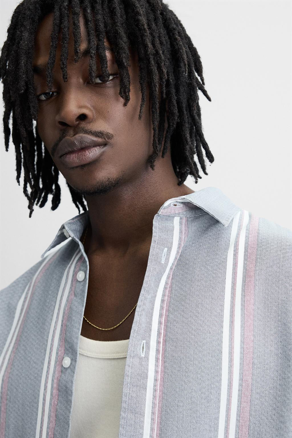 STRIPED TEXTURED SHIRT - Zara фото 5