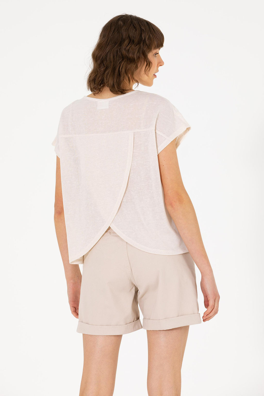 Женская кремовая футболка - U.s. polo assn фото 5