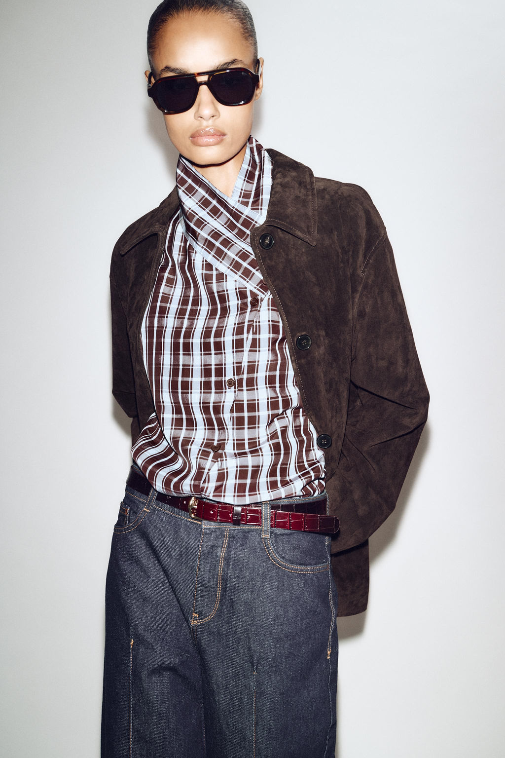 Z1975 WIDE-LEG BELTED JEANS - Zara фото 3