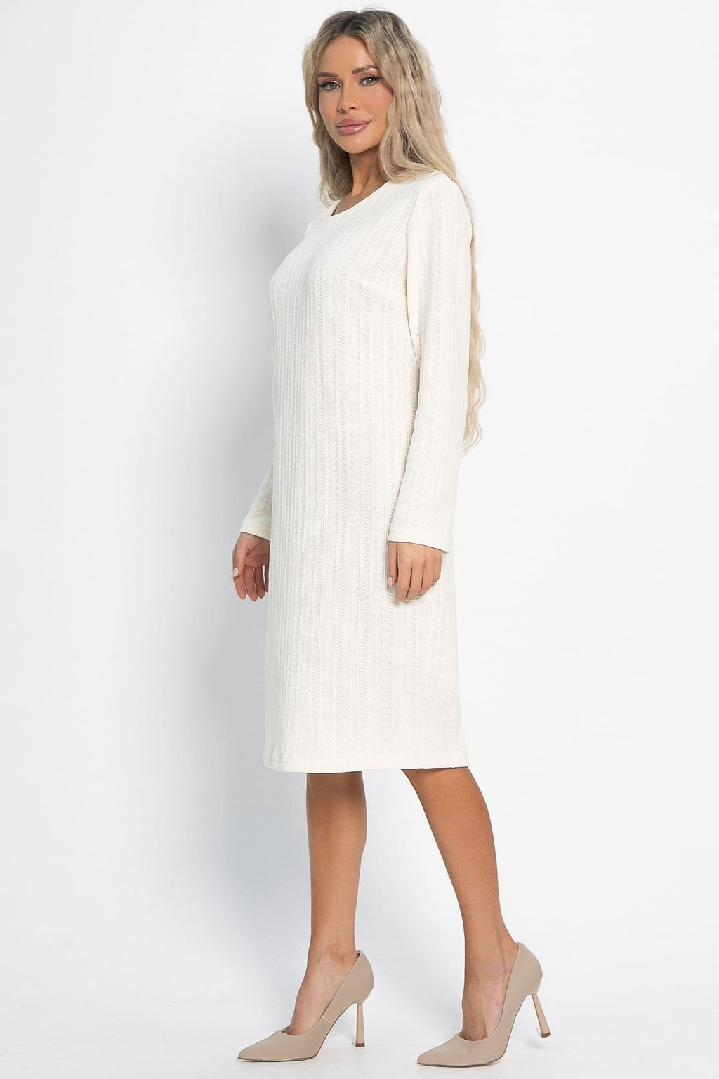 Платье трикотажное Портофино (молочное) П15026-25М