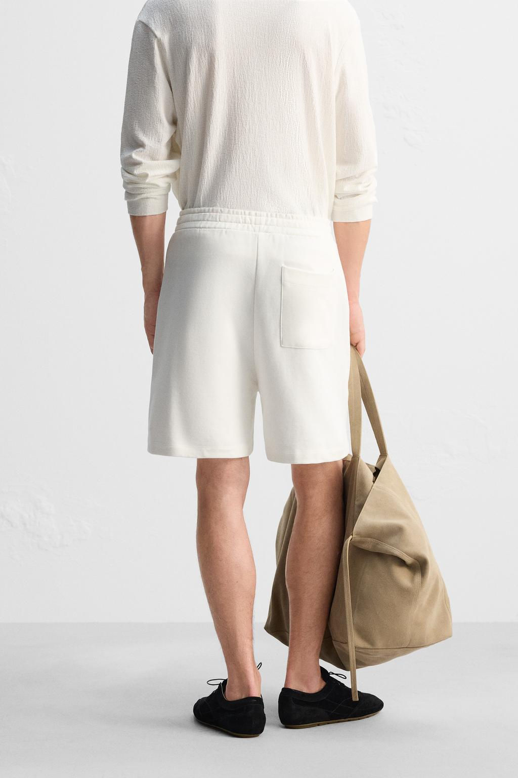 STITCHED JOGGER BERMUDA SHORTS - Zara фото 3