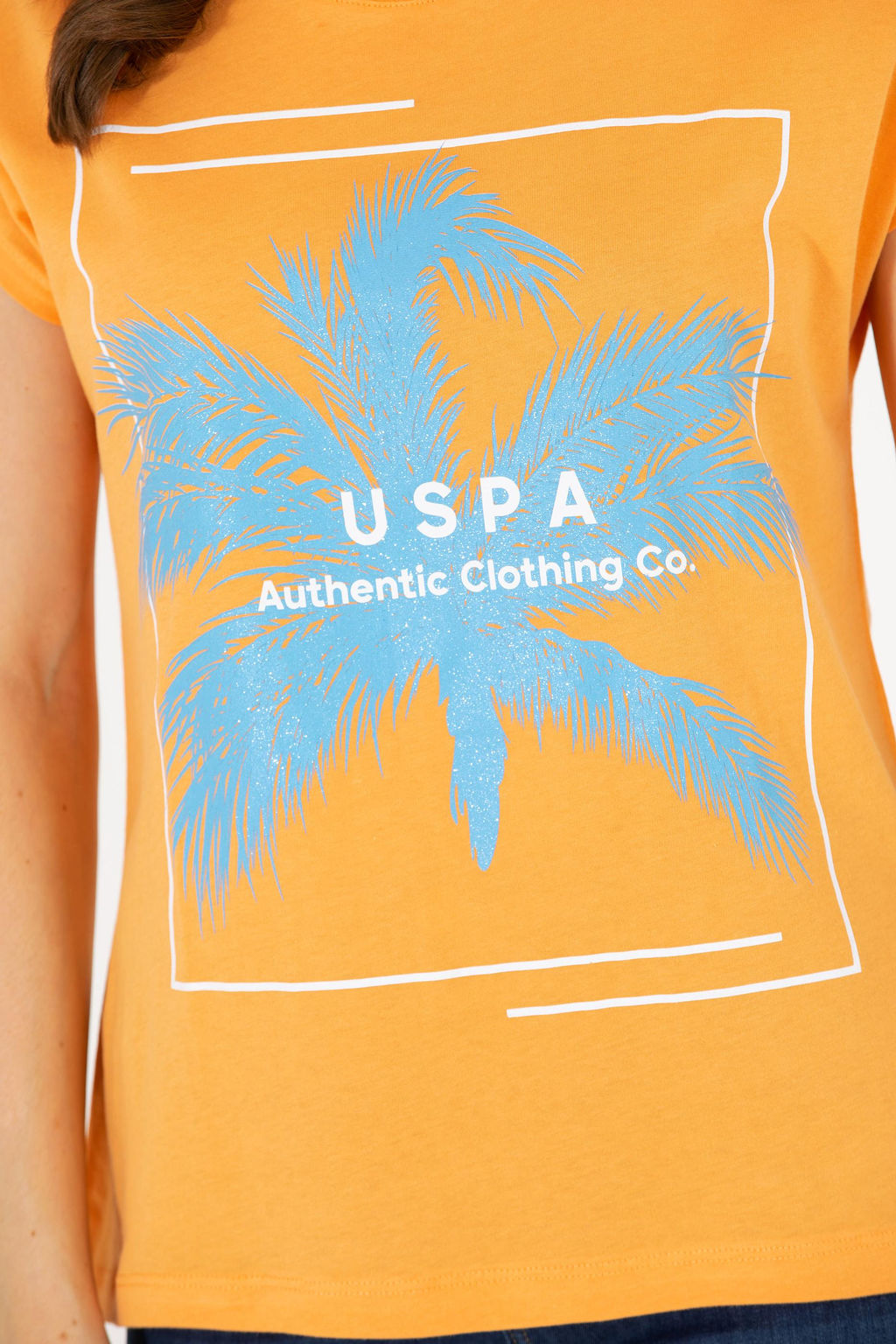 Женская оранжевая футболка - U.s. polo assn фото 7